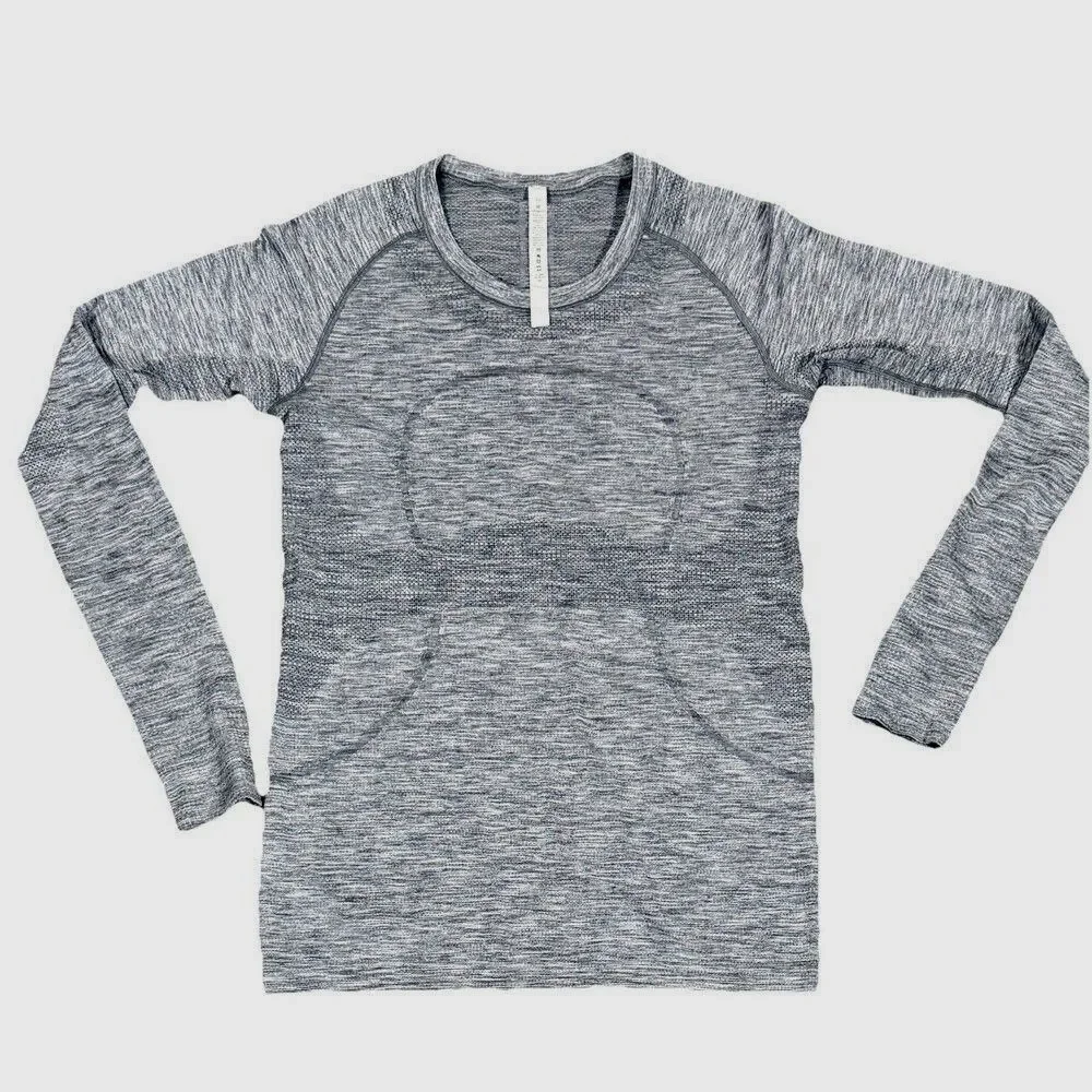 Lululemon Swiftly Tech Long Sleeve Shirt 2.0 Heathered Slate Gray Thumbholes 10